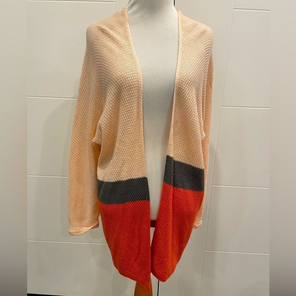 Cream, rust, and gray cardigan small/ medium